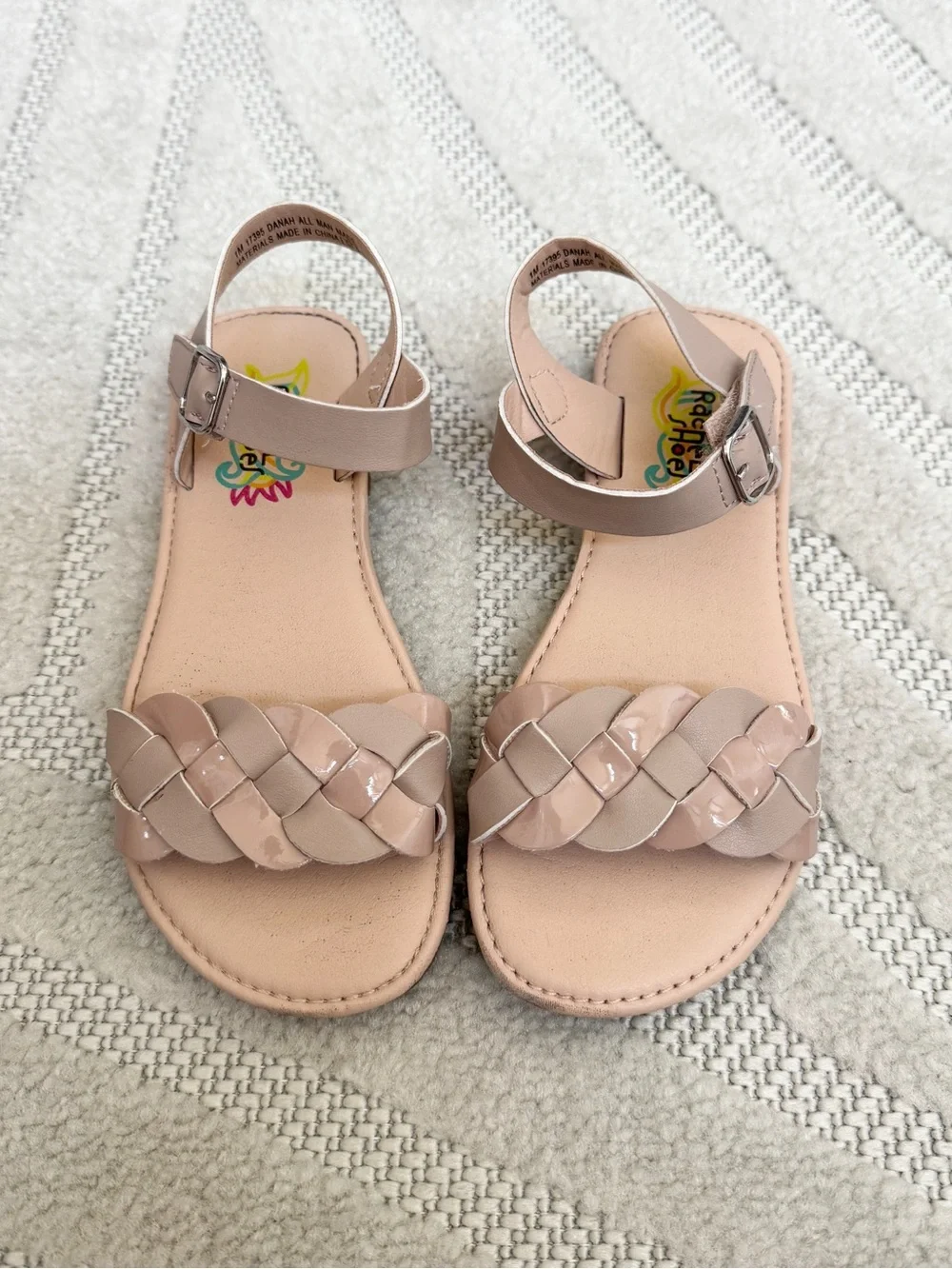 Rachel Shoes Girls Braided Strap Sandals in Blush and Nude
